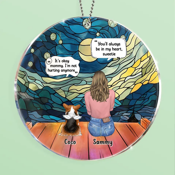 Custom Personalized Memorial Pet Circle Acrylic Ornament - Memorial Gift Idea For Dog/Cat/Rabbits Owners - You'll Always Be In My Heart, Sweetie