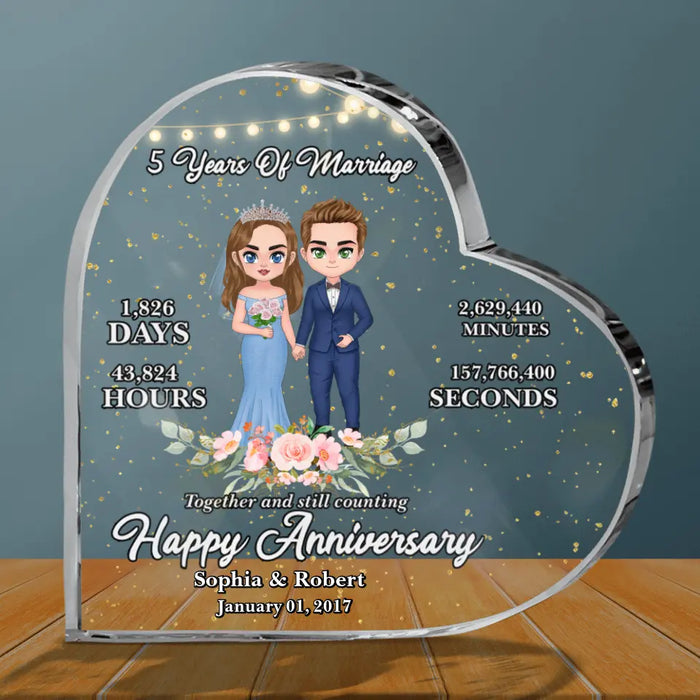 Custom Personalized Wedding Anniversary Milestones Crystal Heart -  Best Gifts Idea For Couple/Wedding Anniversary - Happy Anniversary