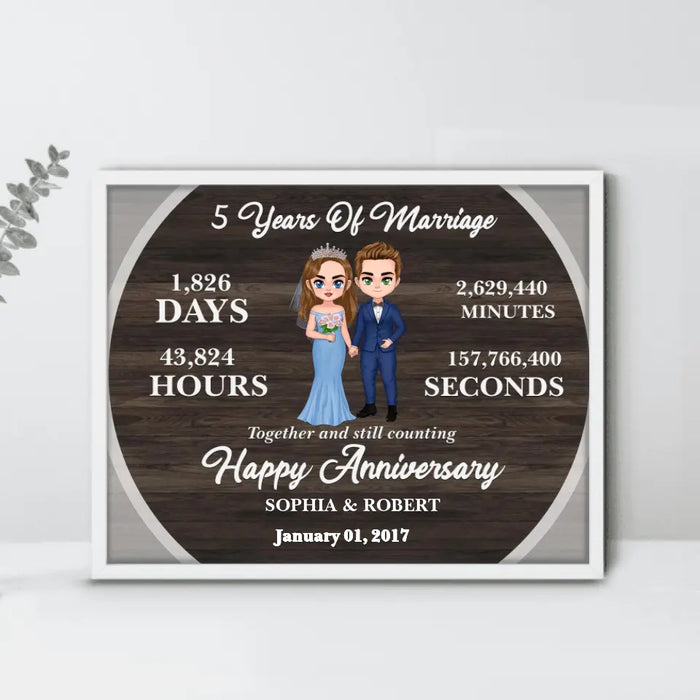 Custom Personalized Wedding Anniversary Milestones Poster - Gift Idea For Couple/Wedding Anniversary - Happy Anniversary