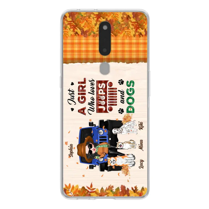 Personalized Off-road Autumn Girl Phone Case - Gift Idea For Girl/Dog Lovers - Upto 3 Dogs - Case For Oppo/Xiaomi/Huawei