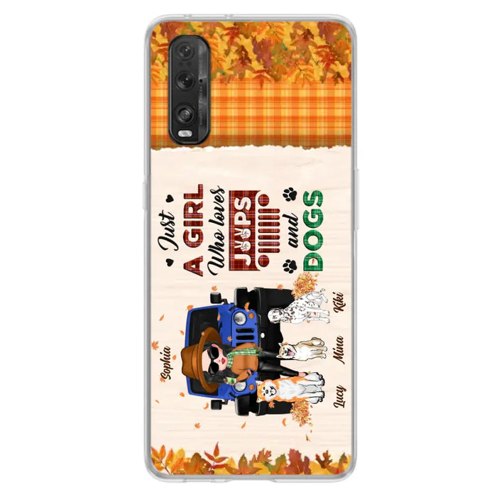 Personalized Off-road Autumn Girl Phone Case - Gift Idea For Girl/Dog Lovers - Upto 3 Dogs - Case For Oppo/Xiaomi/Huawei