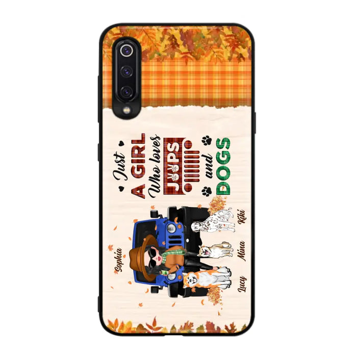 Personalized Off-road Autumn Girl Phone Case - Gift Idea For Girl/Dog Lovers - Upto 3 Dogs - Case For Oppo/Xiaomi/Huawei