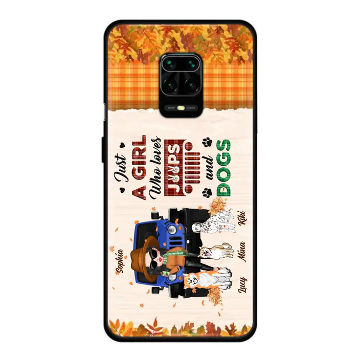 Personalized Off-road Autumn Girl Phone Case - Gift Idea For Girl/Dog Lovers - Upto 3 Dogs - Case For Oppo/Xiaomi/Huawei