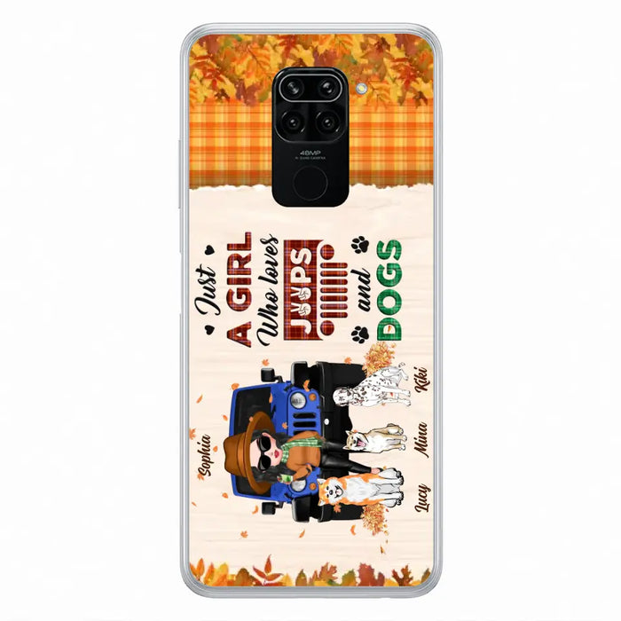 Personalized Off-road Autumn Girl Phone Case - Gift Idea For Girl/Dog Lovers - Upto 3 Dogs - Case For Oppo/Xiaomi/Huawei