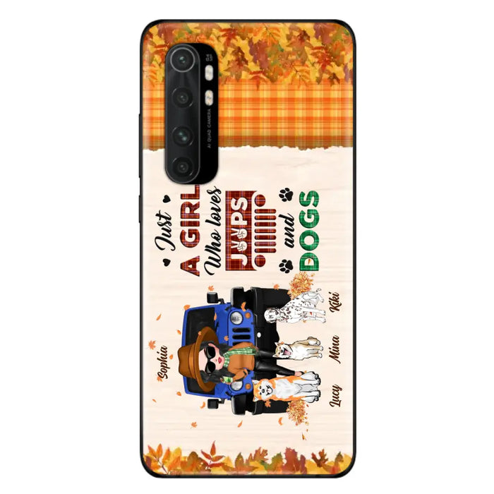 Personalized Off-road Autumn Girl Phone Case - Gift Idea For Girl/Dog Lovers - Upto 3 Dogs - Case For Oppo/Xiaomi/Huawei