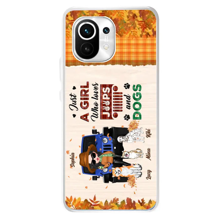 Personalized Off-road Autumn Girl Phone Case - Gift Idea For Girl/Dog Lovers - Upto 3 Dogs - Case For Oppo/Xiaomi/Huawei