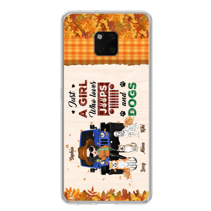 Personalized Off-road Autumn Girl Phone Case - Gift Idea For Girl/Dog Lovers - Upto 3 Dogs - Case For Oppo/Xiaomi/Huawei