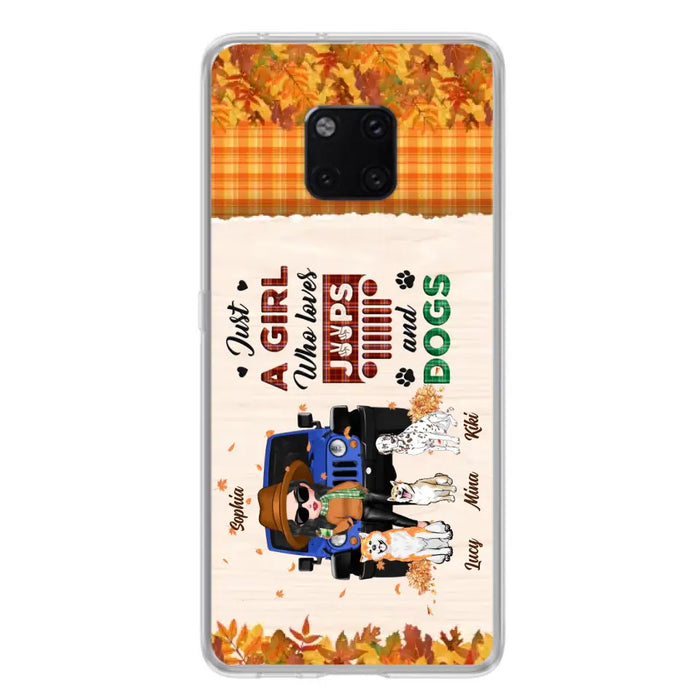 Personalized Off-road Autumn Girl Phone Case - Gift Idea For Girl/Dog Lovers - Upto 3 Dogs - Case For Oppo/Xiaomi/Huawei