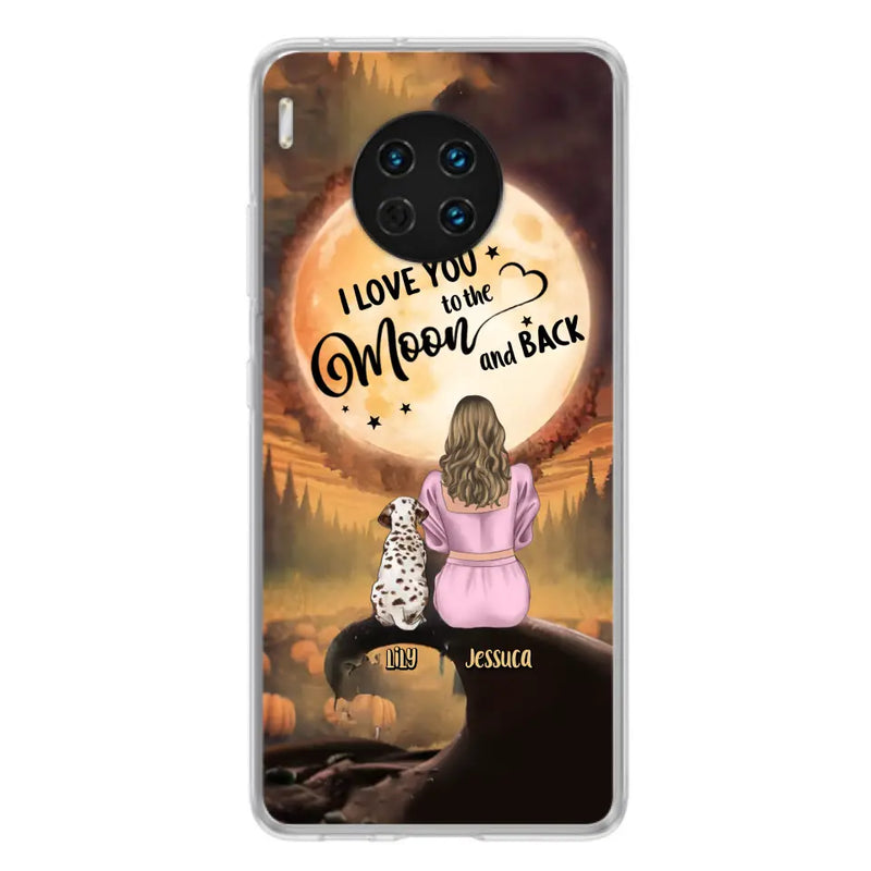 Personalized Memorial Pet Mom Phone Case - Gift Idea For Dog/Cat Owners - I Love You To The Moon And Back - Case For Oppo/Xiaomi/Huawei