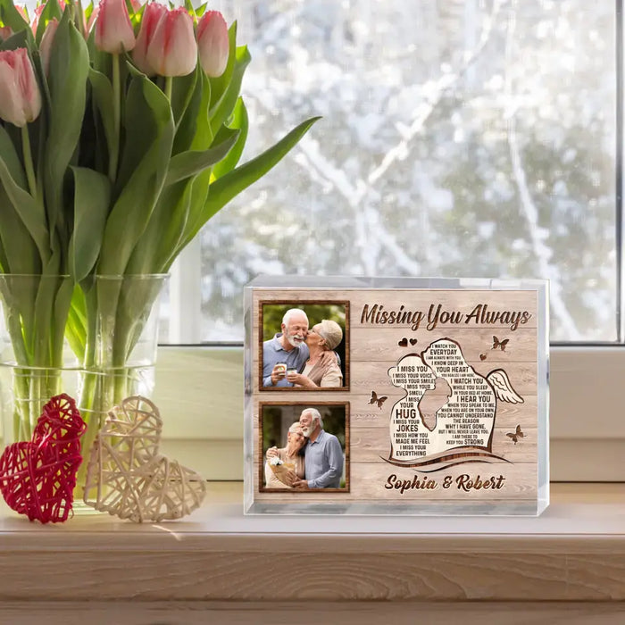 Custom Personalized Memorial Husband Acrylic Plaque - Upload Photos - Memorial Gift Idea For Loss Husband - Missing You Always