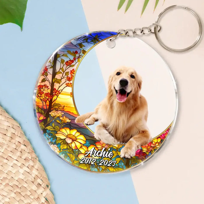 Custom Personalized Memorial Pet Acrylic Keychain - Upload Photo - Memorial Gift Idea For Dog/Cat Owners