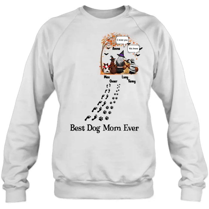 Personalized Halloween Shirt/ Hoodie - Gift Idea For Halloween/Dog Lovers - Upto 4 Dogs - I Miss You