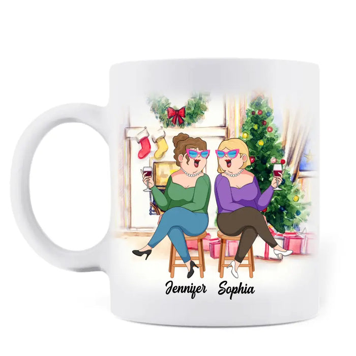 Custom Personalized Old Friends Coffee Mug - Christmas Gift Idea For Friends/ Besties - Let's Be Friends 'Til We Are Old And Bonkers