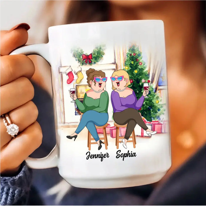 Custom Personalized Old Friends Coffee Mug - Christmas Gift Idea For Friends/ Besties - Let's Be Friends 'Til We Are Old And Bonkers