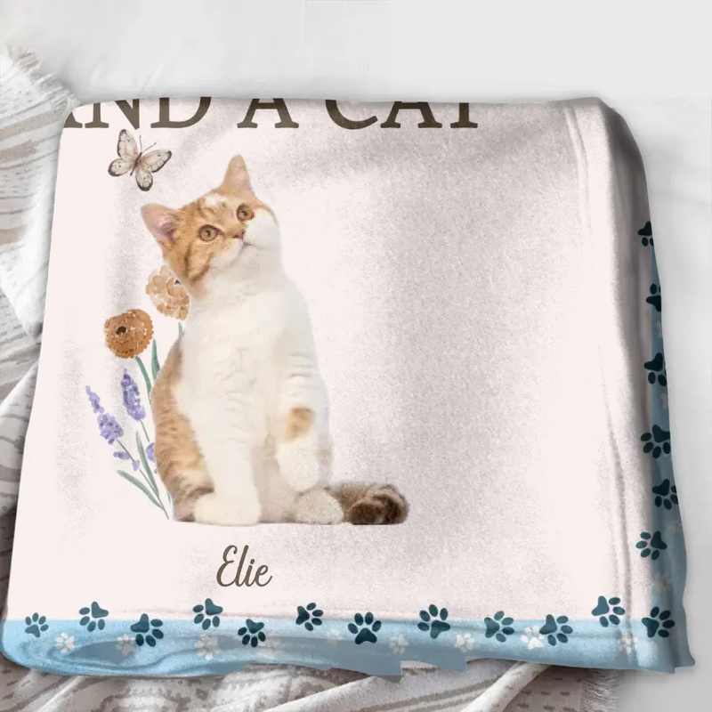 Personalized Cat Photo Fleece Throw Blanket/Quilt - Gift Idea For Cat Lover - All You Need Is Love And Cats