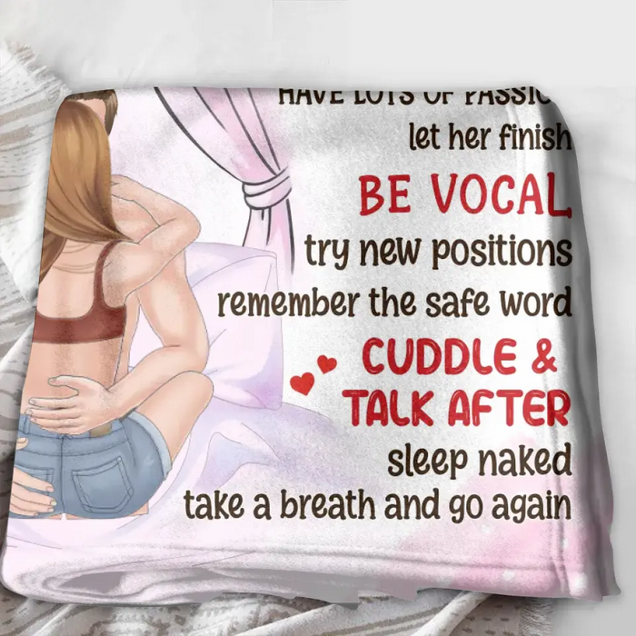 Personalized Couple Single Layer Fleece/Quilt Blanket - Gift Idea For Couple - Be Vocal Try New Positions Remember
