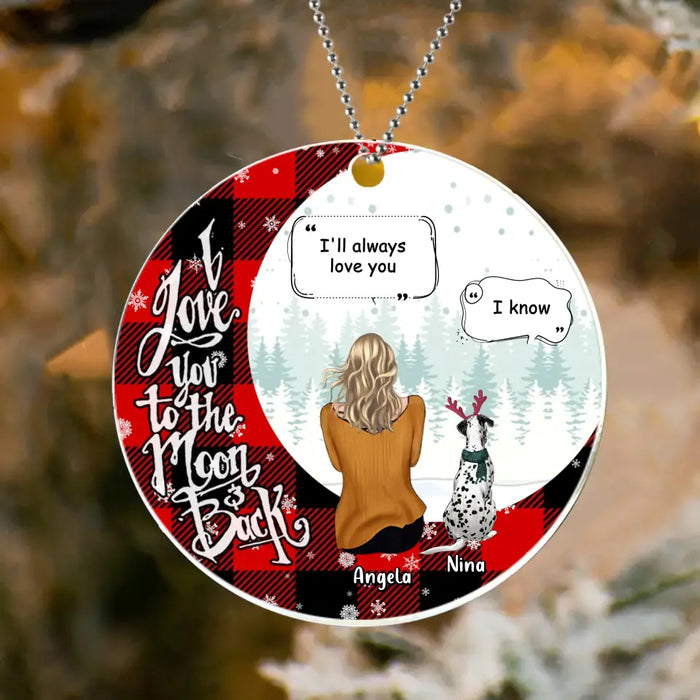 Personalized Memorial Pet Acrylic Ornament - Up To 3 Dogs/Cats - Memorial/Christmas Gift Idea for Dog/Cat Owners - I'll Always Love You