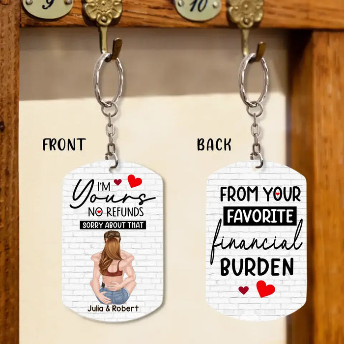Personalized Couple Aluminum Keychain - 
 Funny Gift Idea For Couple - From Your Favorite  Financial Burden