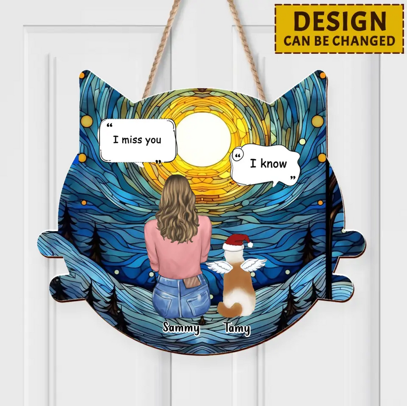 Custom Personalized Memorial Cat Wooden Sign - Up to 4 Cats - Christmas/Memorial Gift Idea For Cat Owner