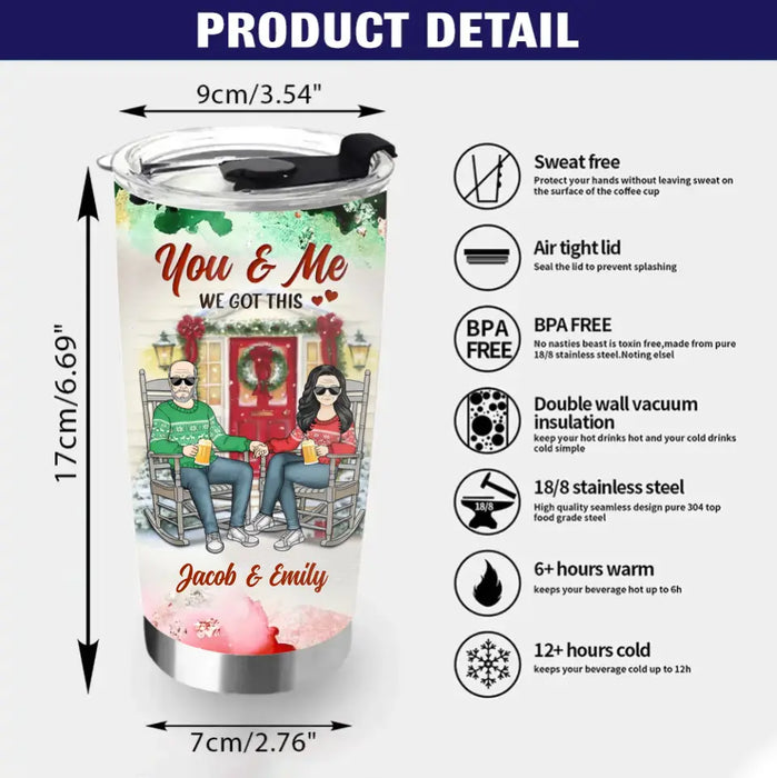 Personalized Christmas Couple Tumbler - Gift Idea For Couple/ Gift To Her/Christmas - Congrats On Being My Wife You Lucky Bastard