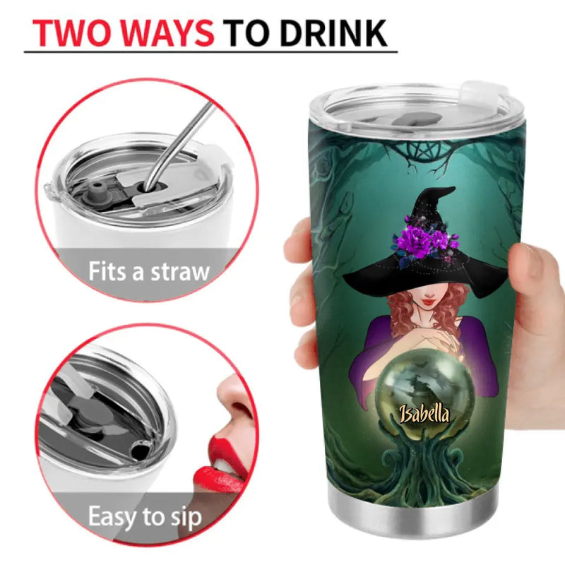 Personalized Witch Tumbler - Gift Idea For Halloween/Friends - I'm Sage & Hood And Wish A Mufuka Would