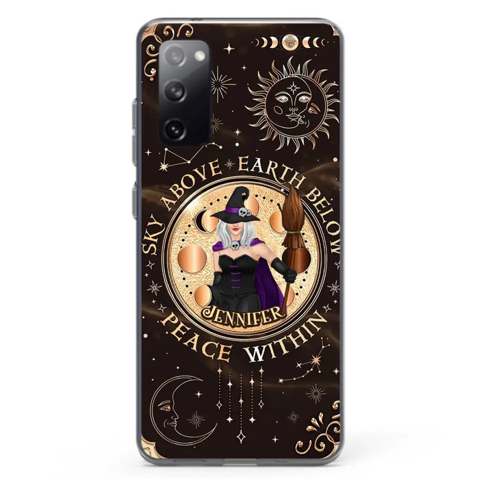 Custom Personalized Witch Phone Case - Halloween Gift Idea For Girl - Wiccan Decor/Pagan Decor - As Above So Below - Cases For iPhone And Samsung