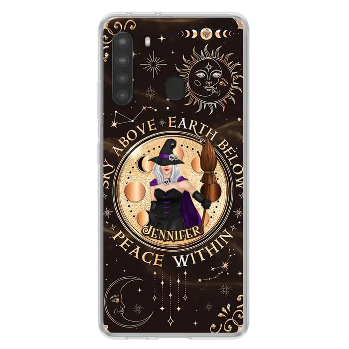 Custom Personalized Witch Phone Case - Halloween Gift Idea For Girl - Wiccan Decor/Pagan Decor - As Above So Below - Cases For iPhone And Samsung