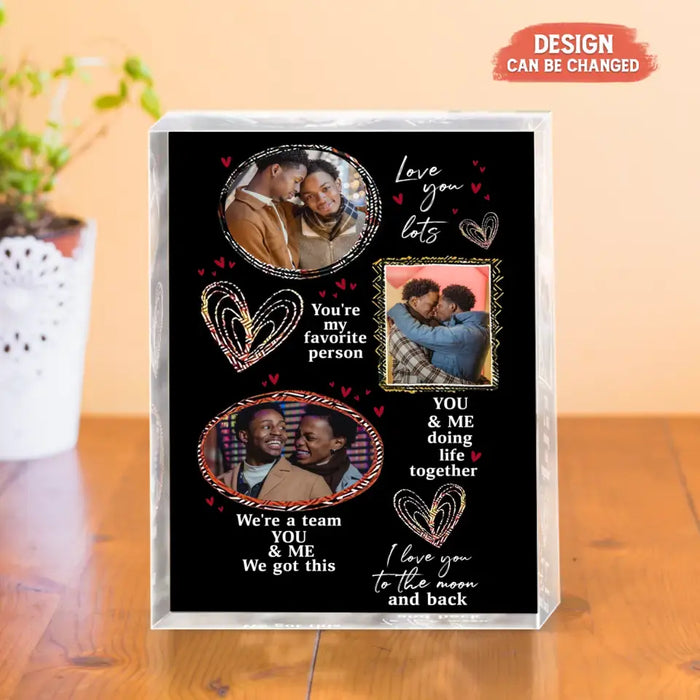 Custom Personalized Couple Acrylic Plaque - Upload Photo - Gift For Couple/ Him/ Her - I Love You To The Moon And Back