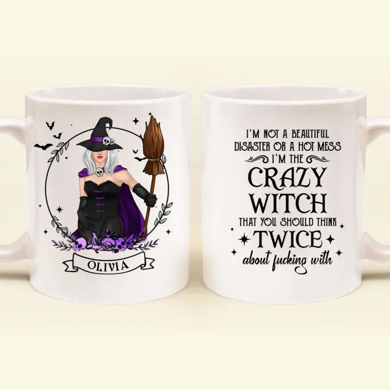 Personalized Witch Coffee Mug - Gift Idea For Halloween/Witch Lovers - I'm Not A Beautiful Disaster Or A Hot Mess