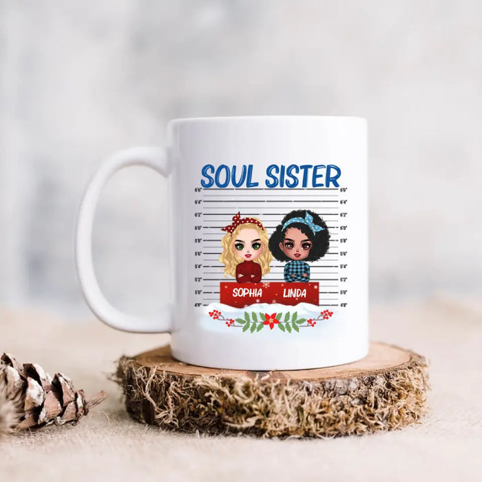 Custom Personalized Besties Coffee Mug - Christmas Gift Idea For Friends - Soul Sister