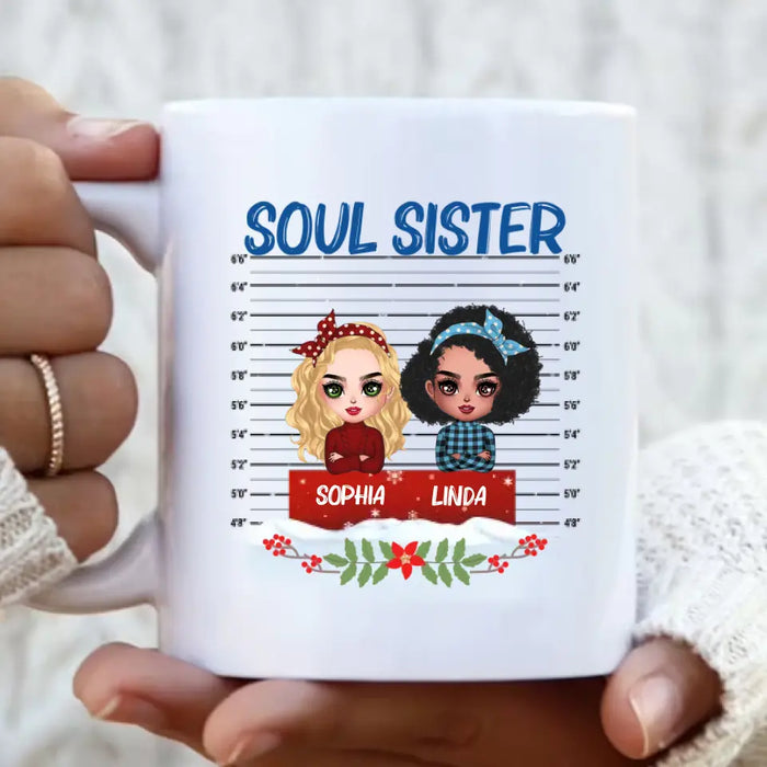 Custom Personalized Besties Coffee Mug - Christmas Gift Idea For Friends - Soul Sister