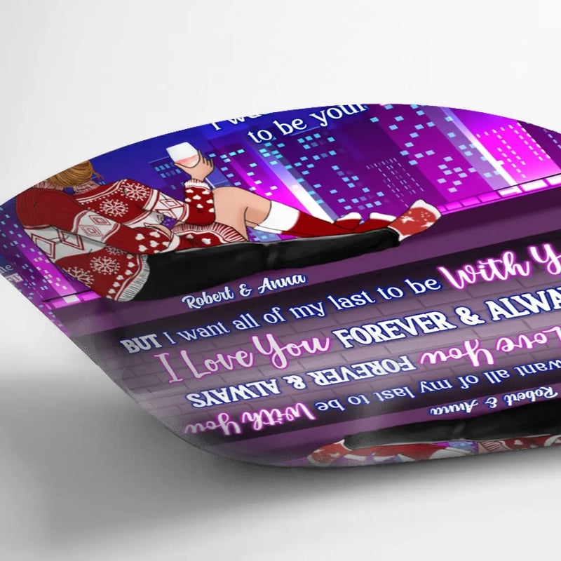 Personalized Christmas Couple Pillow Cover/Fleece Throw Blanket/Quilt - Christmas Gift For Couple/Him/Her - I Love You Forever & Always