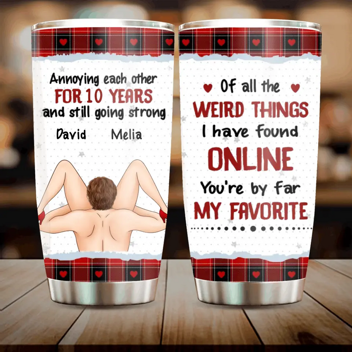 Personalized Couple Tumbler - Christmas Gift Idea For Couple - Annoying Each Other For 10 Years And Still Going Strong