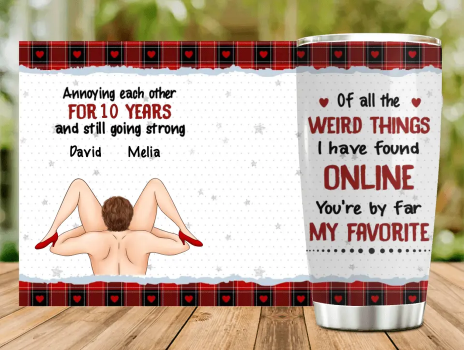 Personalized Couple Tumbler - Christmas Gift Idea For Couple - Annoying Each Other For 10 Years And Still Going Strong