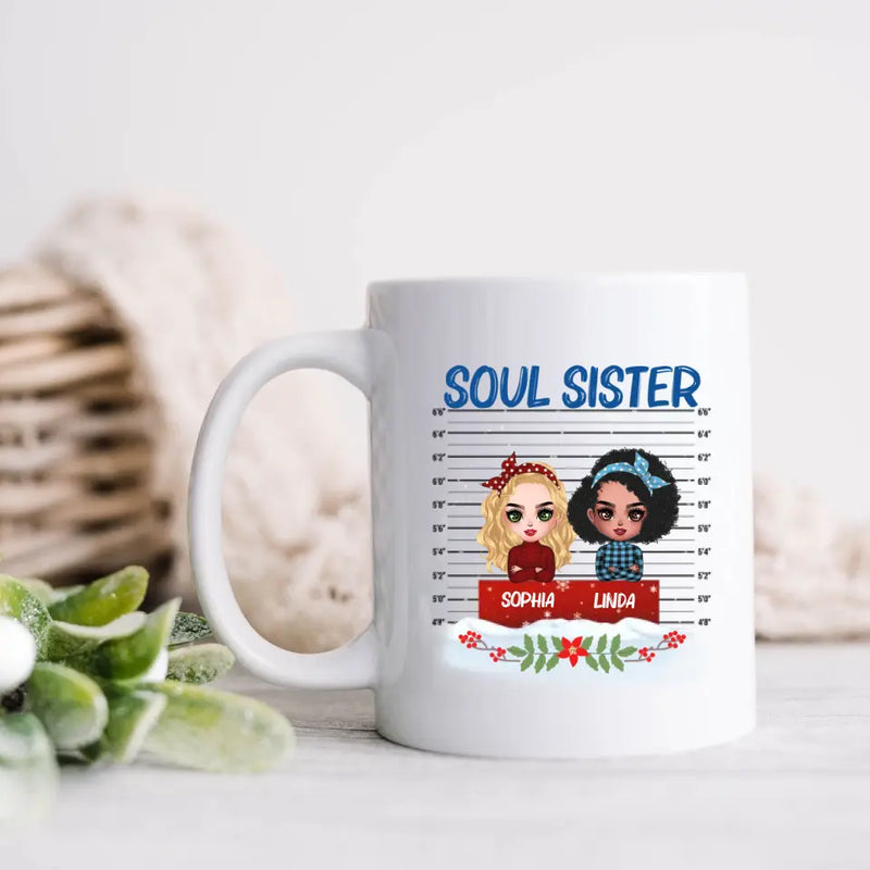 Personalized Besties Coffee Mug - Christmas Gift Idea For Friends - Soul Sister