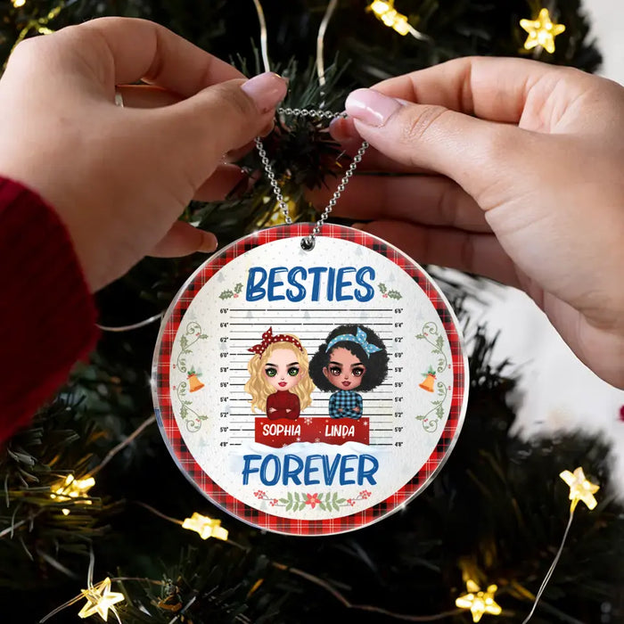 Custom Personalized Besties Acrylic Ornament - Christmas Gift Idea For Friends -  Besties Forever