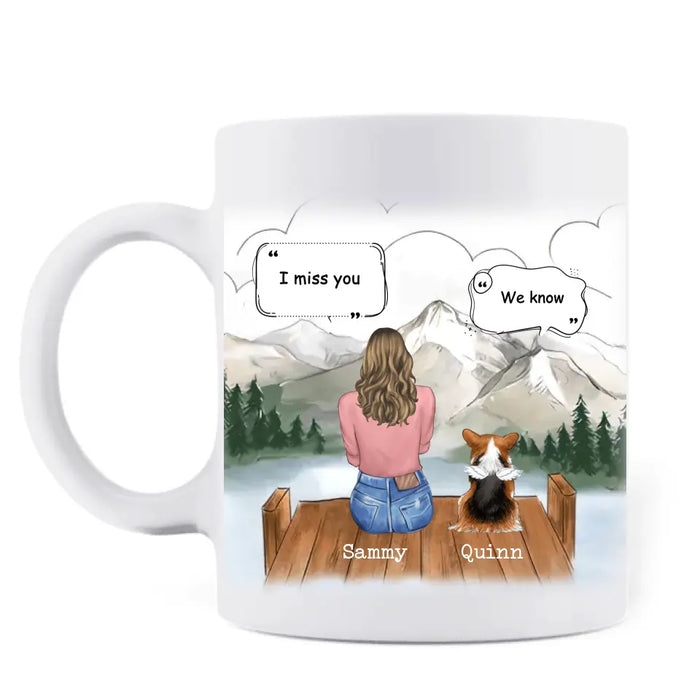 Personalized Memorial Pet Coffee Mug - Gift Idea For Loss Of Pet with up to 3 Pets - For Every Time You Think Of Me I'm Right Here