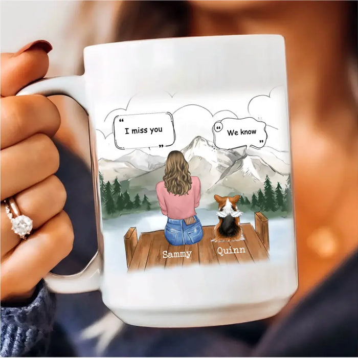Personalized Memorial Pet Coffee Mug - Gift Idea For Loss Of Pet with up to 3 Pets - For Every Time You Think Of Me I'm Right Here