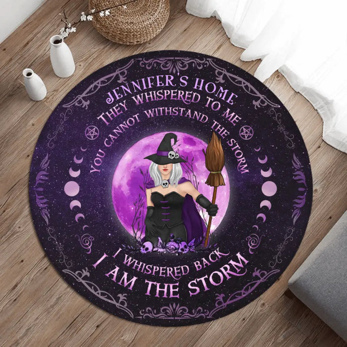Personalized Witch Round Rug - Halloween Gift Idea For Witch Lovers - In My Home Filled With Care I Welcome Water, Earth, Fire, Air