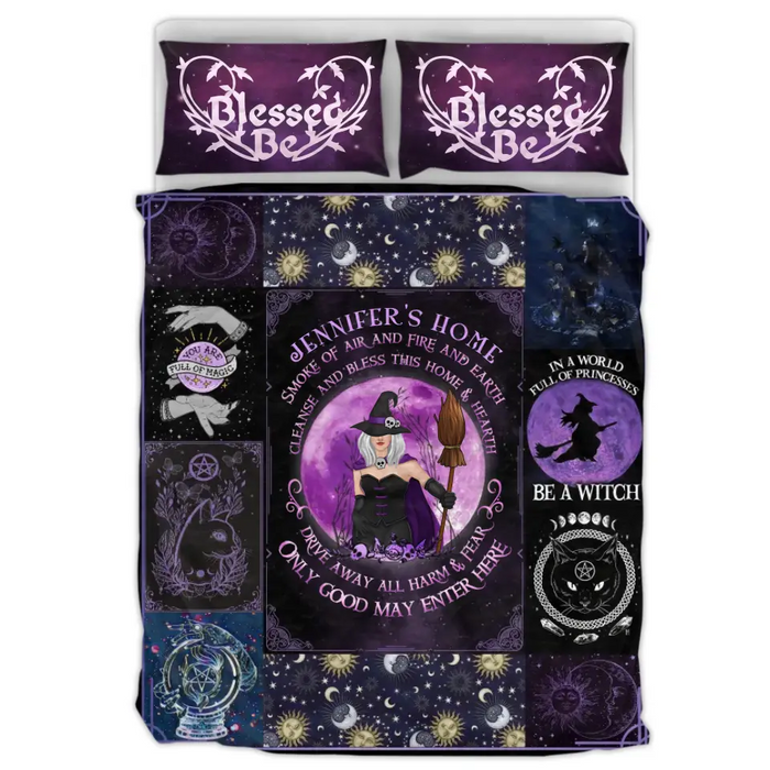 Personalized Witch Quilt Bed Sets - Halloween Gift Idea For Witch Lovers - Smoke Of Air And Fire And Earth