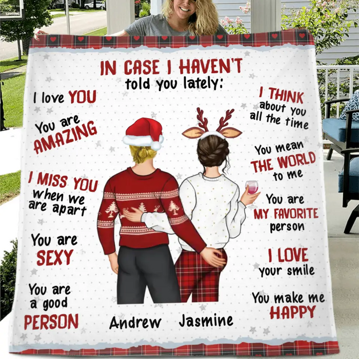 Custom Personalized Couple Quilt/Single Layer Fleece Blanket/Pillow Cover - Gift Idea For Couple/ Husband/ Wife - In Case I Haven't Told You Lately