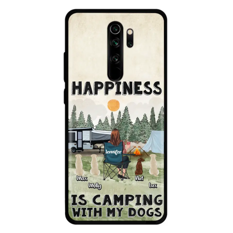 Personalized Camping Phone Case - Gift Idea For Girl & Dogs - Up to 4 Dogs - Happiness Is Camping With My Dogs - Case For Oppo/Xiaomi/Huawei