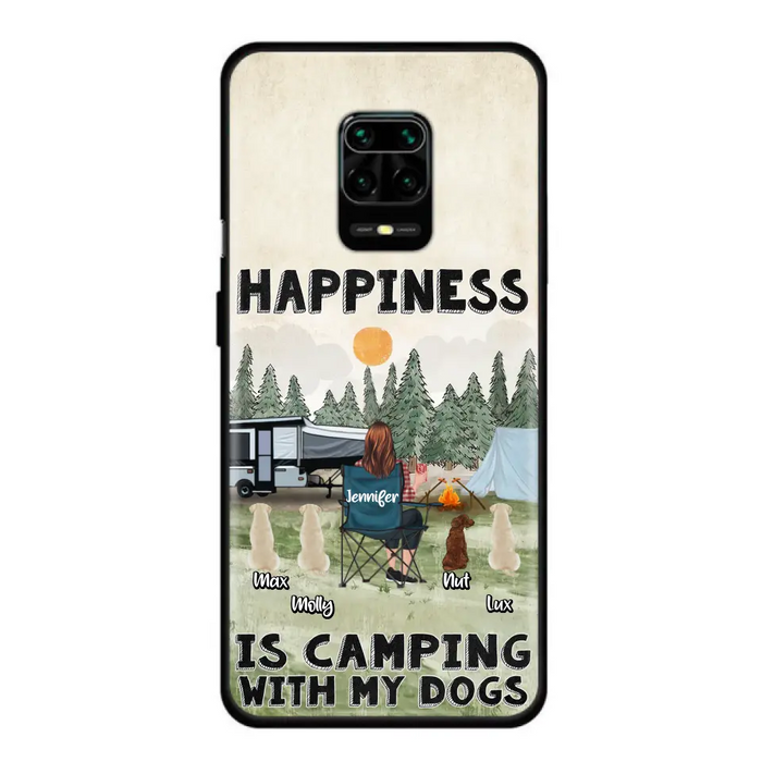 Personalized Camping Phone Case - Gift Idea For Girl & Dogs - Upto 4 Dogs - Happiness Is Camping With My Dogs - Case For Oppo/Xiaomi/Huawei