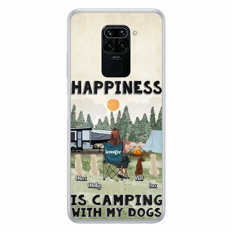 Personalized Camping Phone Case - Gift Idea For Girl & Dogs - Up to 4 Dogs - Happiness Is Camping With My Dogs - Case For Oppo/Xiaomi/Huawei