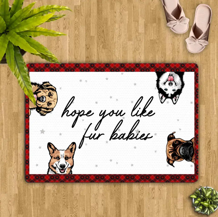 Custom Personalized Pet Doormat - Upto 4 Pets - Gift For Cat/Dog Lover - Christmas Gift Idea - Hope You Like Fur Babies