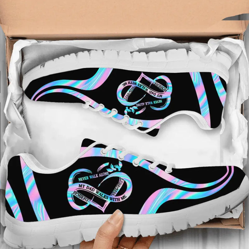 Personalized Memorial Sneakers - Memorial Gift Idea - Never Walk Alone