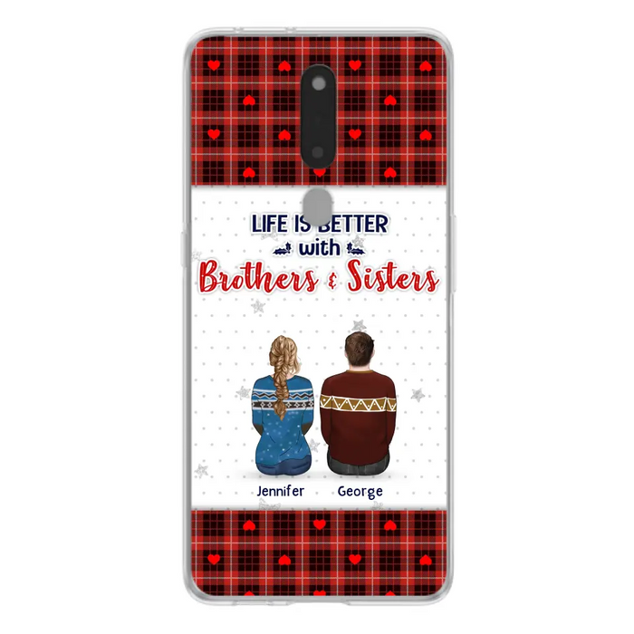 Custom Personalized Brothers Sisters Phone Case - Upto 10 People - Christmas Gift Idea For Siblings/ Family - Life Is Better With Brothers & Sisters - Case For Oppo/Xiaomi/Huawei