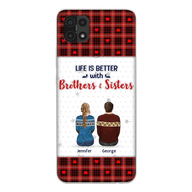 Personalized Brothers Sisters Phone Case - Up to 10 People - Christmas Gift Idea For Siblings/ Family - Life Is Better With Brothers & Sisters - Case For Oppo/Xiaomi/Huawei