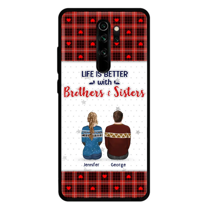 Custom Personalized Brothers Sisters Phone Case - Upto 10 People - Christmas Gift Idea For Siblings/ Family - Life Is Better With Brothers & Sisters - Case For Oppo/Xiaomi/Huawei