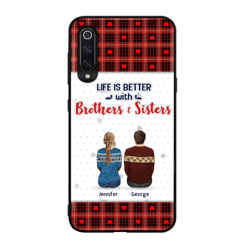 Personalized Brothers Sisters Phone Case - Up to 10 People - Christmas Gift Idea For Siblings/ Family - Life Is Better With Brothers & Sisters - Case For Oppo/Xiaomi/Huawei